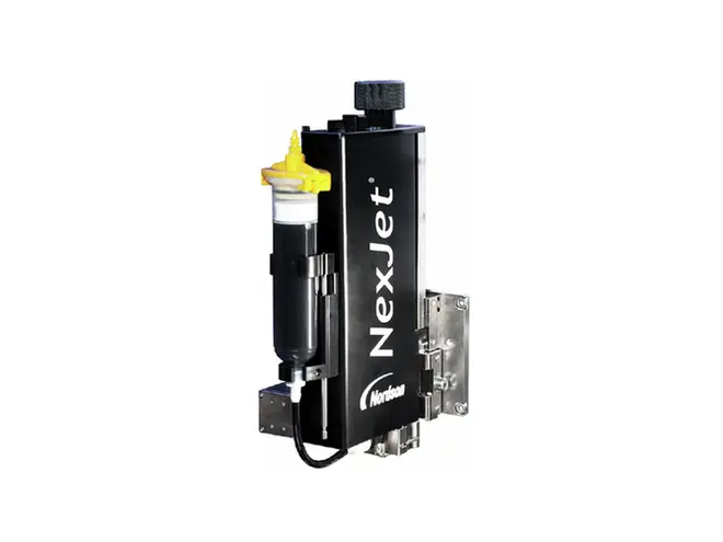 ReadiSet jetting cartridges ပါရှိသော ASYMTEK NexJet NJ-8 Jet Dispensing System။